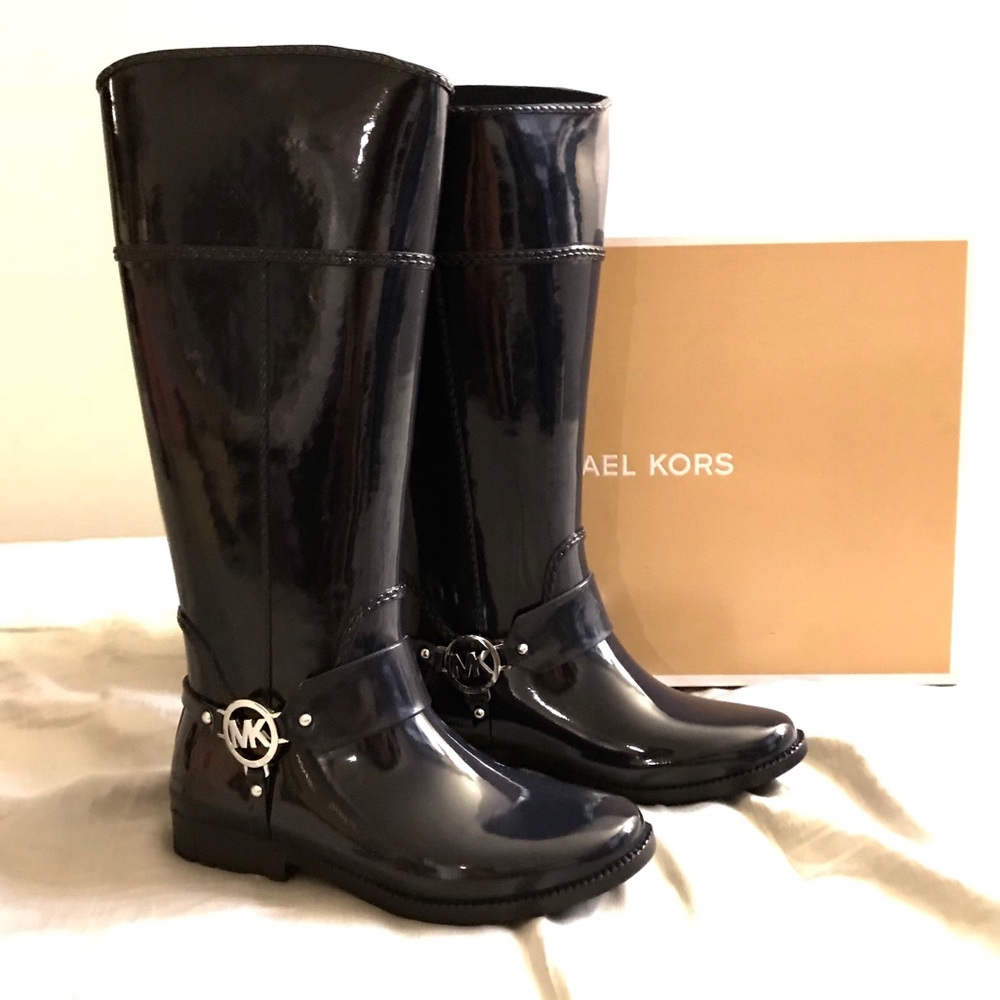 NEW! Michael Kors rubber rain boot. Deep Navy Blue